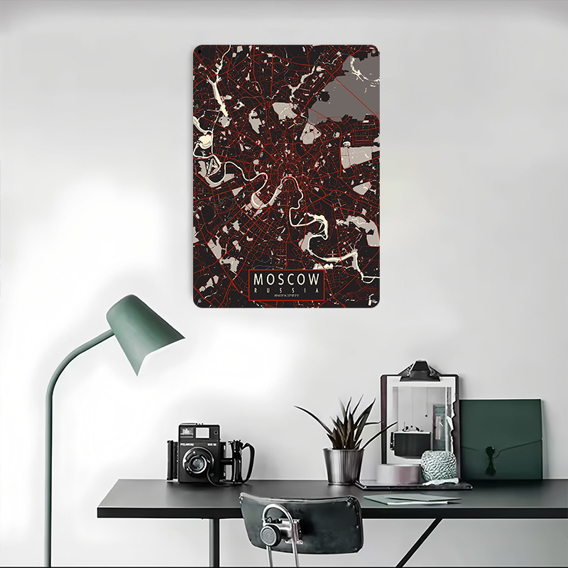 Moscow City Map Vector Metal P - Custom Map Poster recension och pris