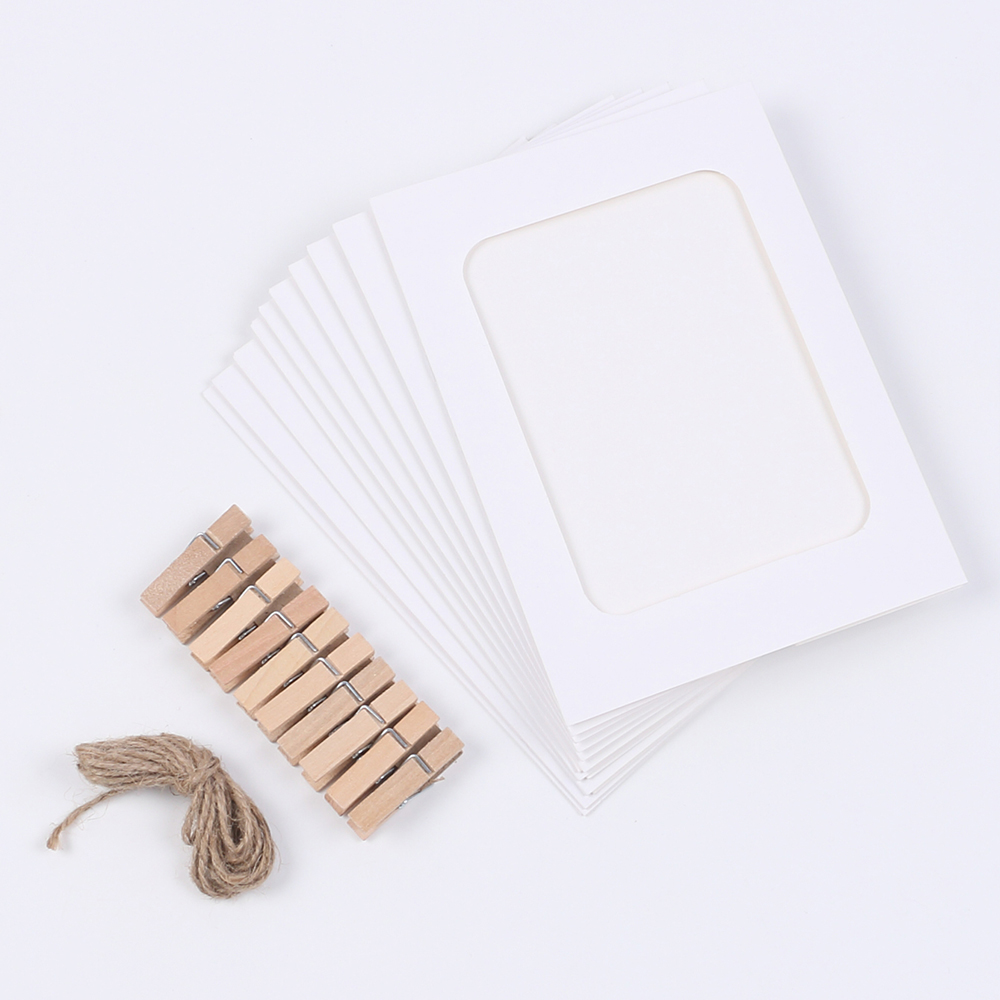 10Pcs Paper Photo Frame Set Wi - Engraved Wood Frame recension och pris